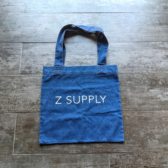 Z SUPPLY Denim Carrying Tote Bag Double Handle - Picture 1 of 2